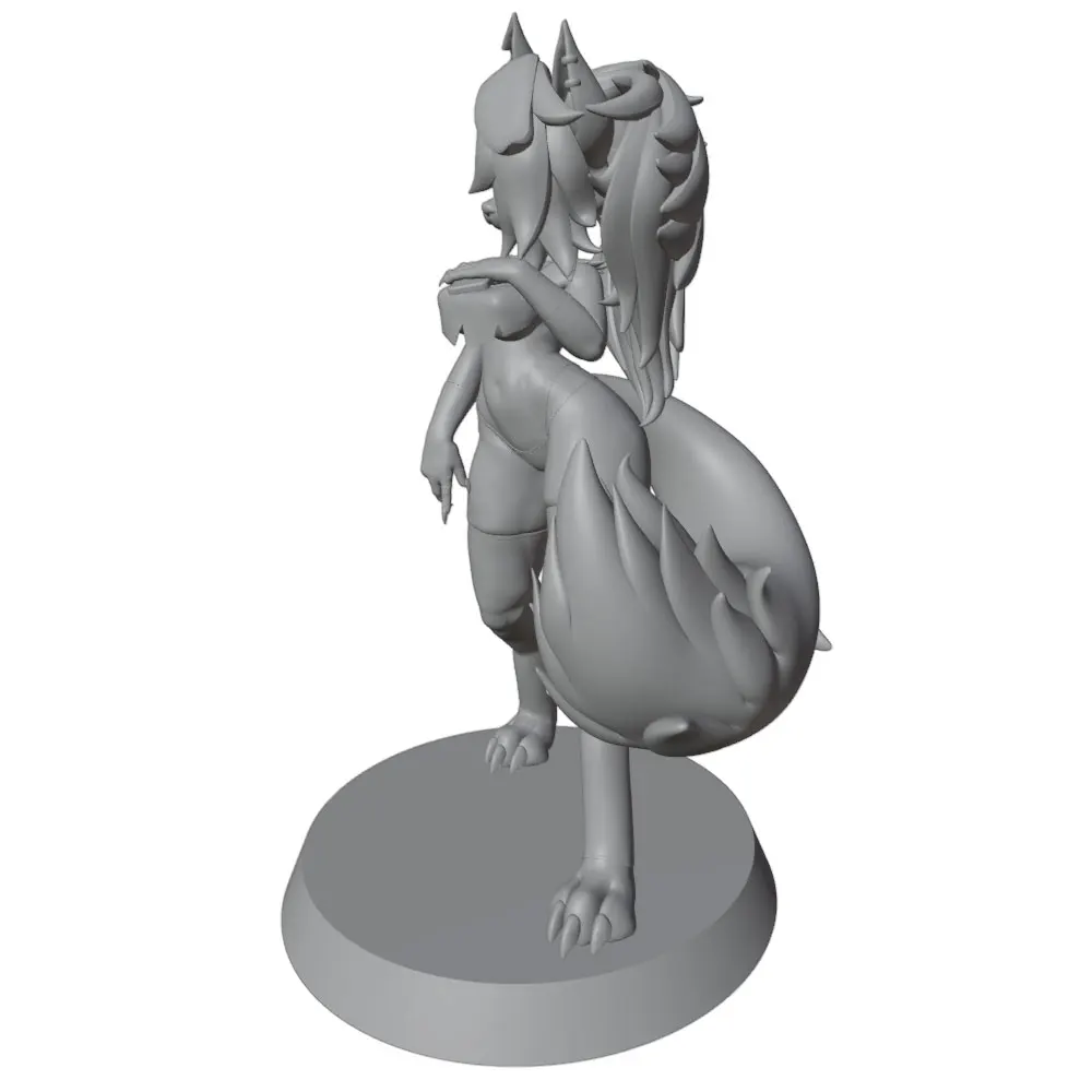 1/24=75mm-1/10=175mm Anime Character Statue GK Miniature 3D Printed Gray Model Figurine DIY Doll Model Unassembled And Unpainted view 3
