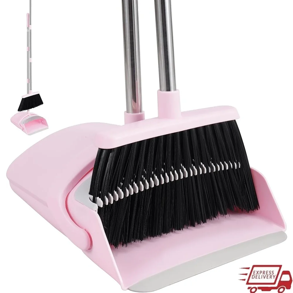 

Регулируемая метла и совок длиной 52-дюймовый с расческой для зубов. Эффективная чистка волос. Экономия места. Хранение.