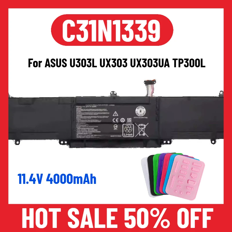 

11.4V 4000mAh for ASUS U303L UX303 UX303UA TP300L C31N1339 Laptops Battery