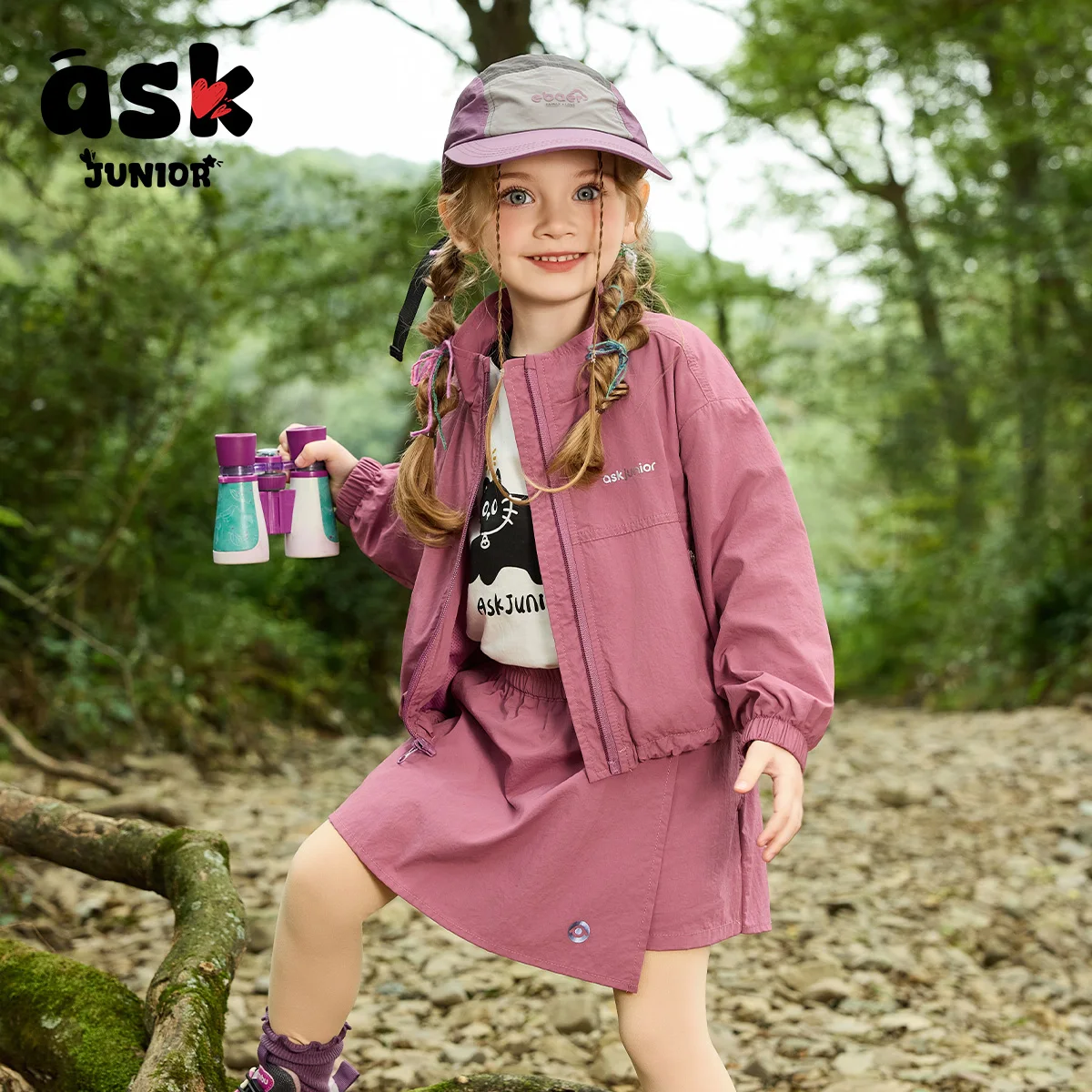 اسأل مجموعة تنورة خارجية كاجوال خفيفة الوزن للفتيات الصغيرات مكونة من قطعتين #1