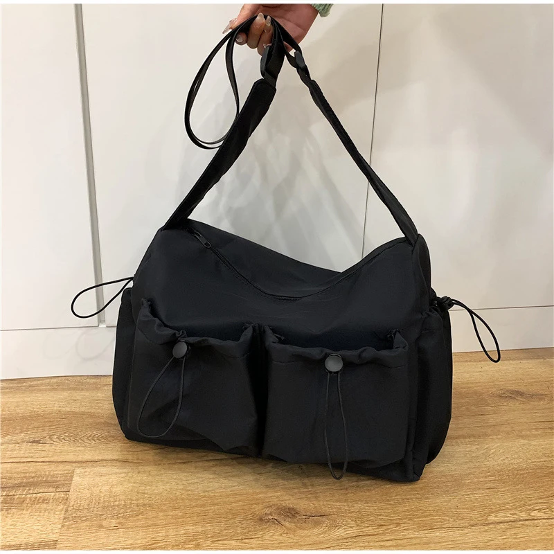 Mehrtaschen-Freizeit-Sporttasche aus Canvas, Umhängetasche für Damen, große Reisetasche, vielseitige leichte Handtasche – Detail 5