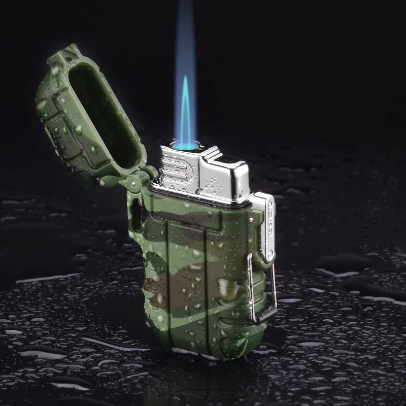 Waterproof Jet Gas Lighter Portable Outdoor Torch Butane Turbo Cigar Cigarette Lighter Smoke Survival Tool Windproof Camping