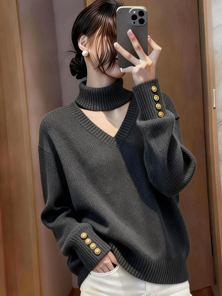 

Faionable Casual Knitted Sweater Women's ort Soft Cozy Autumn Winter New Sle Unique Beautiful Small Top Commute Sle