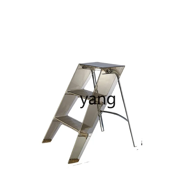 

LMM Multifunctional Household Ladder Folding Ladder Nordic Indoor Herringbone Ladder Transparent Acrylic Portable