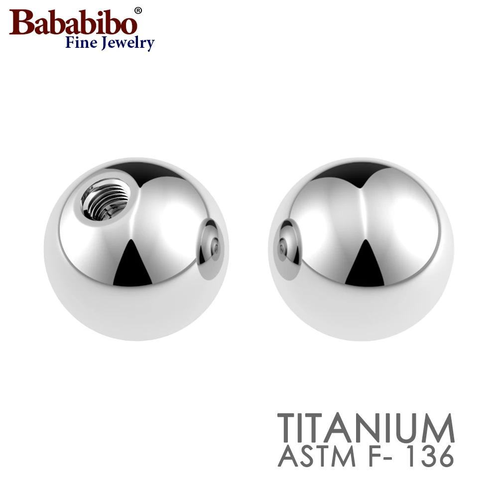 ASTM F136 Titanium Body Jewelry Replacement Screw Balls 10Pcs Internally Threaded Hypoallergenic Multi Size 2.5mm-8mm Secure Fit