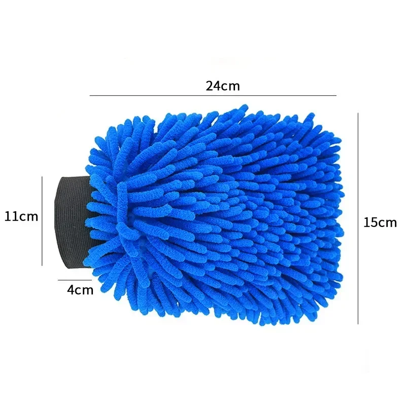 Chenille Waterproof Mitt Soft Mesh Back Double-faced Glove Mitt Wax Detailing Brush Microfiber Car Wash Gloves Car Cleaning Tool