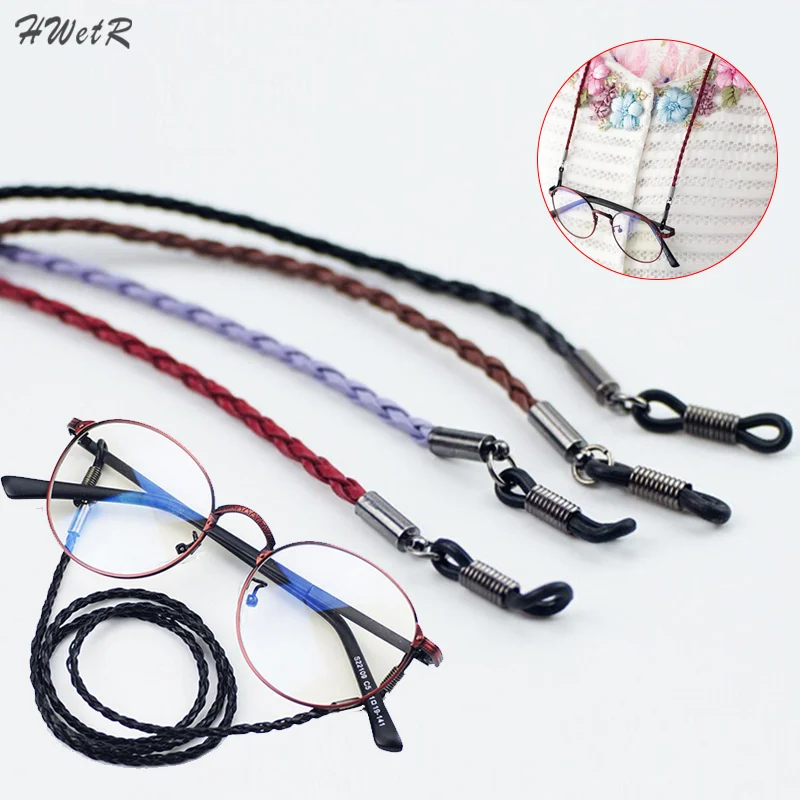 

4 Colors Colorful Leather Glasses Neck Strap String Rope Band Leather Eyeglass Cord Adjustable End Glasses Holder Cuerda Gafas