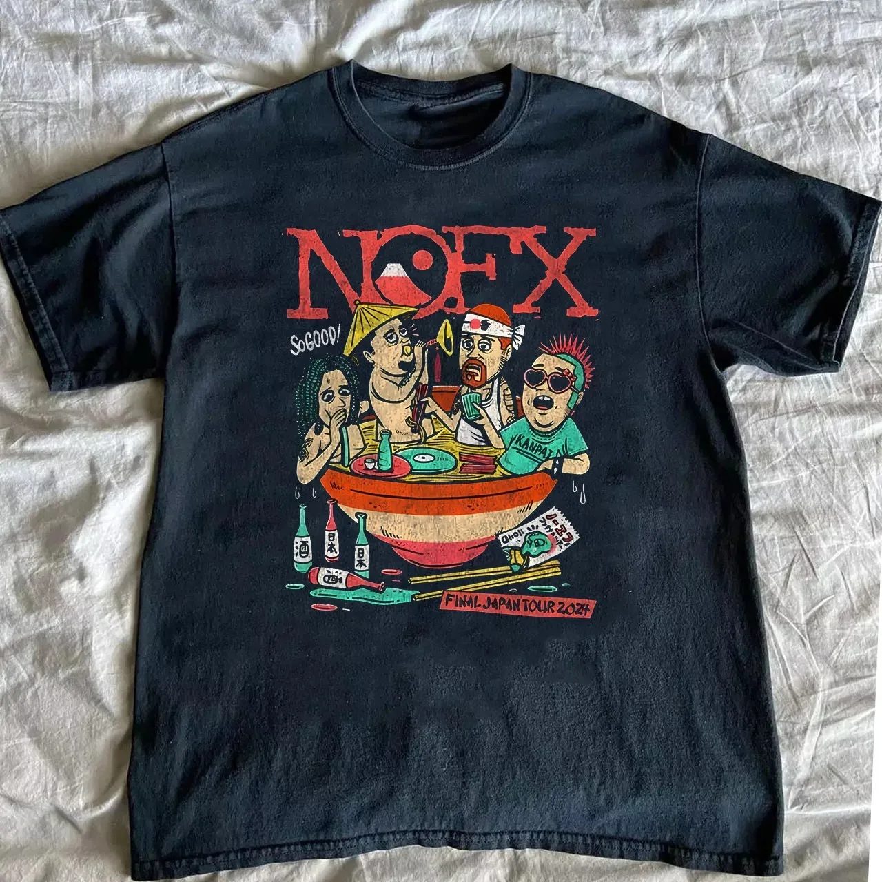 NOFX Final Japan Tour Ramen 2024 Unisex Black T-shirt Size S-5XL