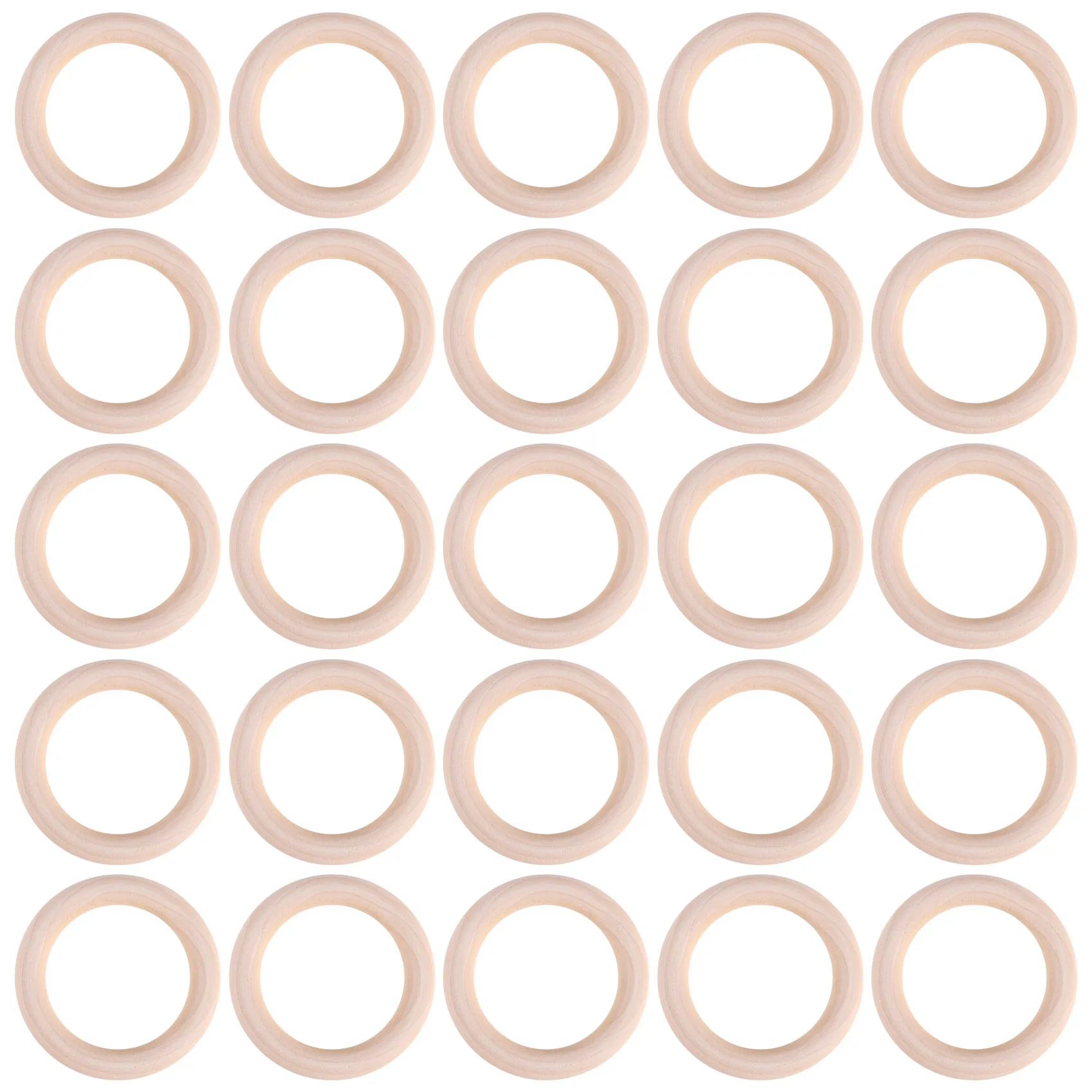 A57X NEW 25 Pcs Natural Wood Rings 70mm Unfinished Macrame Wooden Ring Wood Circles for DIY Craft Ring Pendant Jewelry Making
