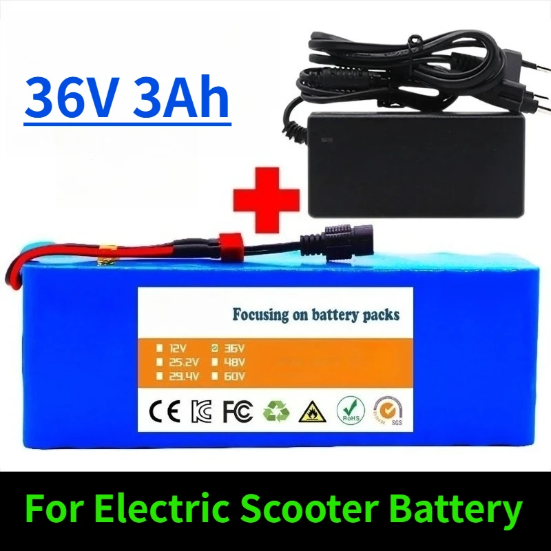 

10S2P 36V 3Ah литиевая аккумуляторная батарея для электрического скутера с зарядным устройством