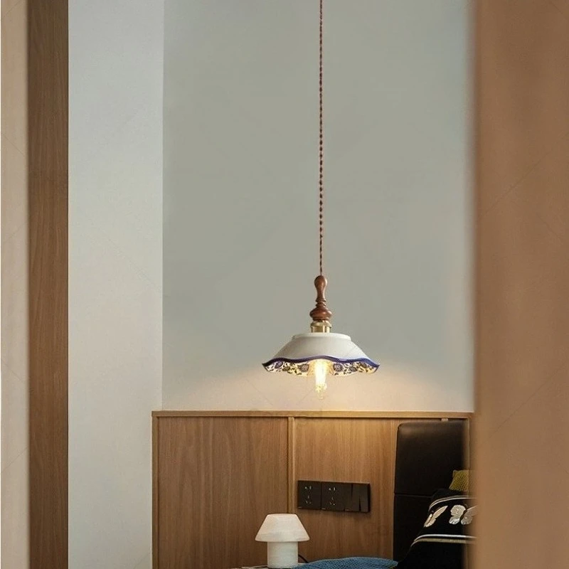 الشمال مصمم مرسومة باليد الاستدارة الأبيض السيراميك مُثبتة في السقف أضواء الشاي منزل مطعم غرفة المعيشة غرفة نوم مصباح معلق