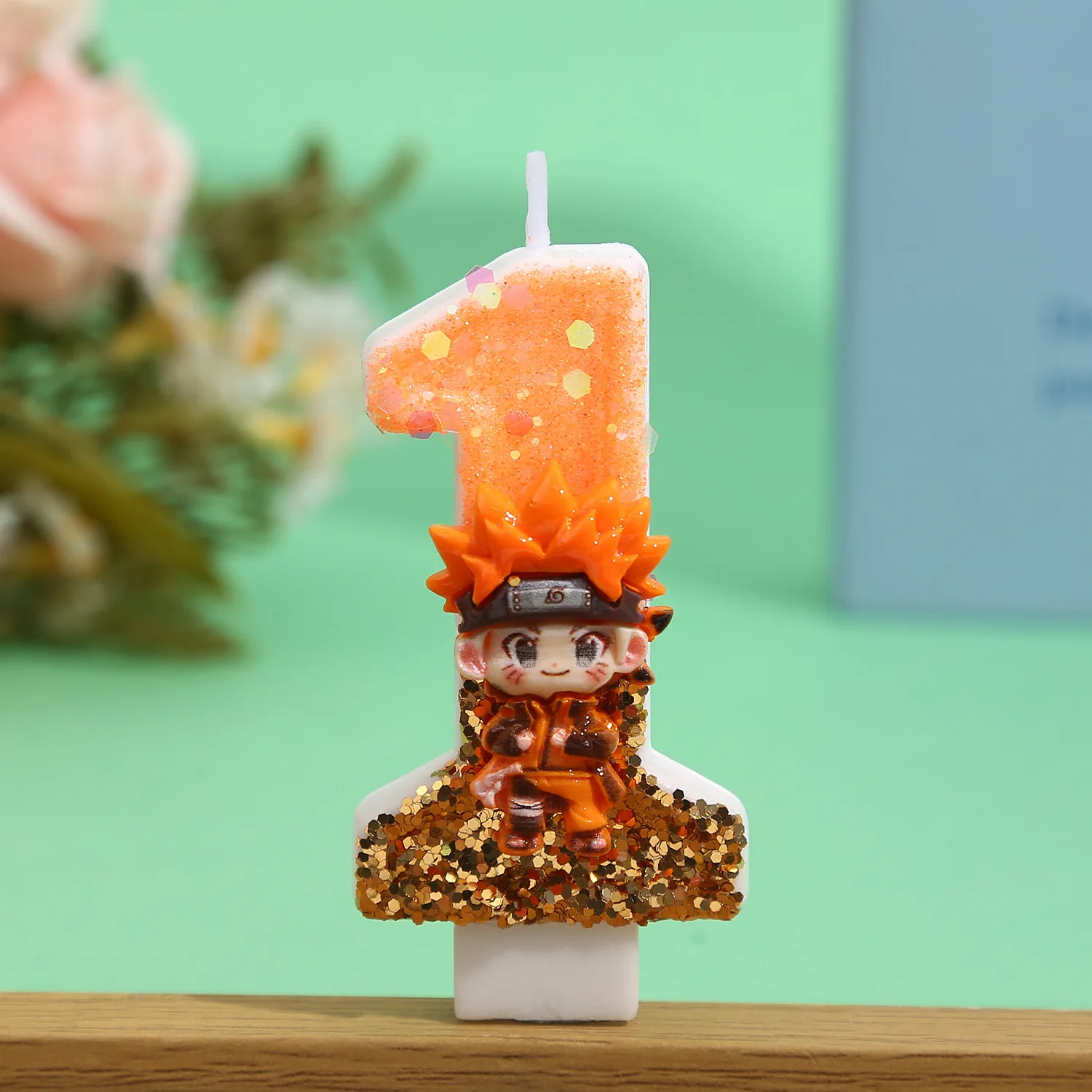 ناروتو رقم الشموع الرقمية 0-9 أطفال عيد ميلاد عيد الميلاد كعكة لوازم الديكور الكرتون أنيمي اكسسوارات الحفلات الإمدادات #3