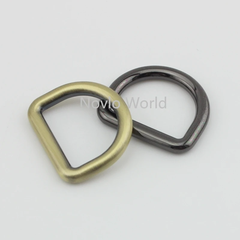 20-100pcs 6 colors 25*19.9mm 1 Inch metal D ring die casting buckles ladies bag handbag Dee rings hardware