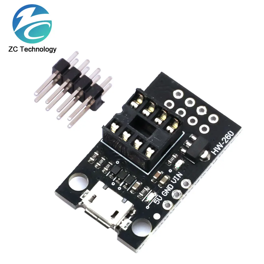 ATtiny13A / ATtiny25 / ATtiny45 / ATtiny85 Pluggable ATTINY Development Programming Bare Board