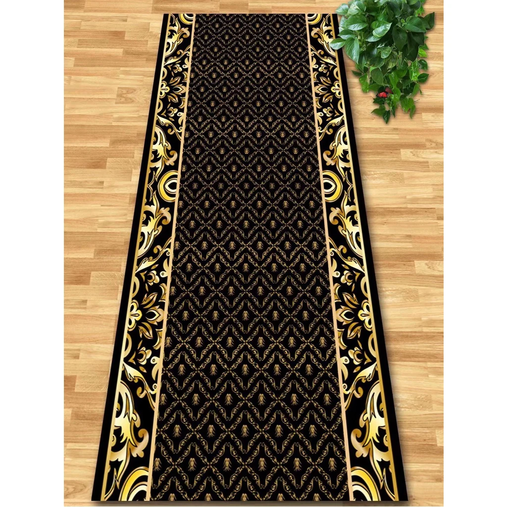 Luxury Long Corridor Carpet Non-slip Red HOTEL Floor Mat European Hallway Runner Home Decoration Room Lint-free Bedsdie Rug