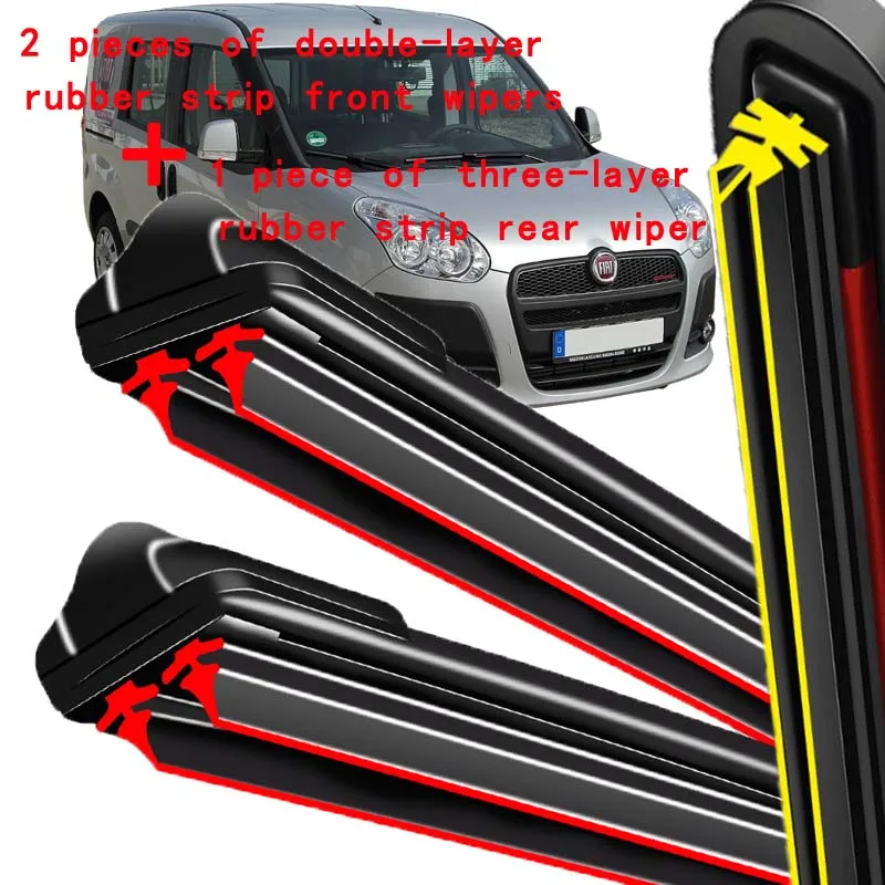 

For Fiat Doblo MK2 263 CARGO MAXI 2015-2022 Wiper Front & Rear Wiper Blades Windshield Windscreen Window Brushes 24"+16"+16"
