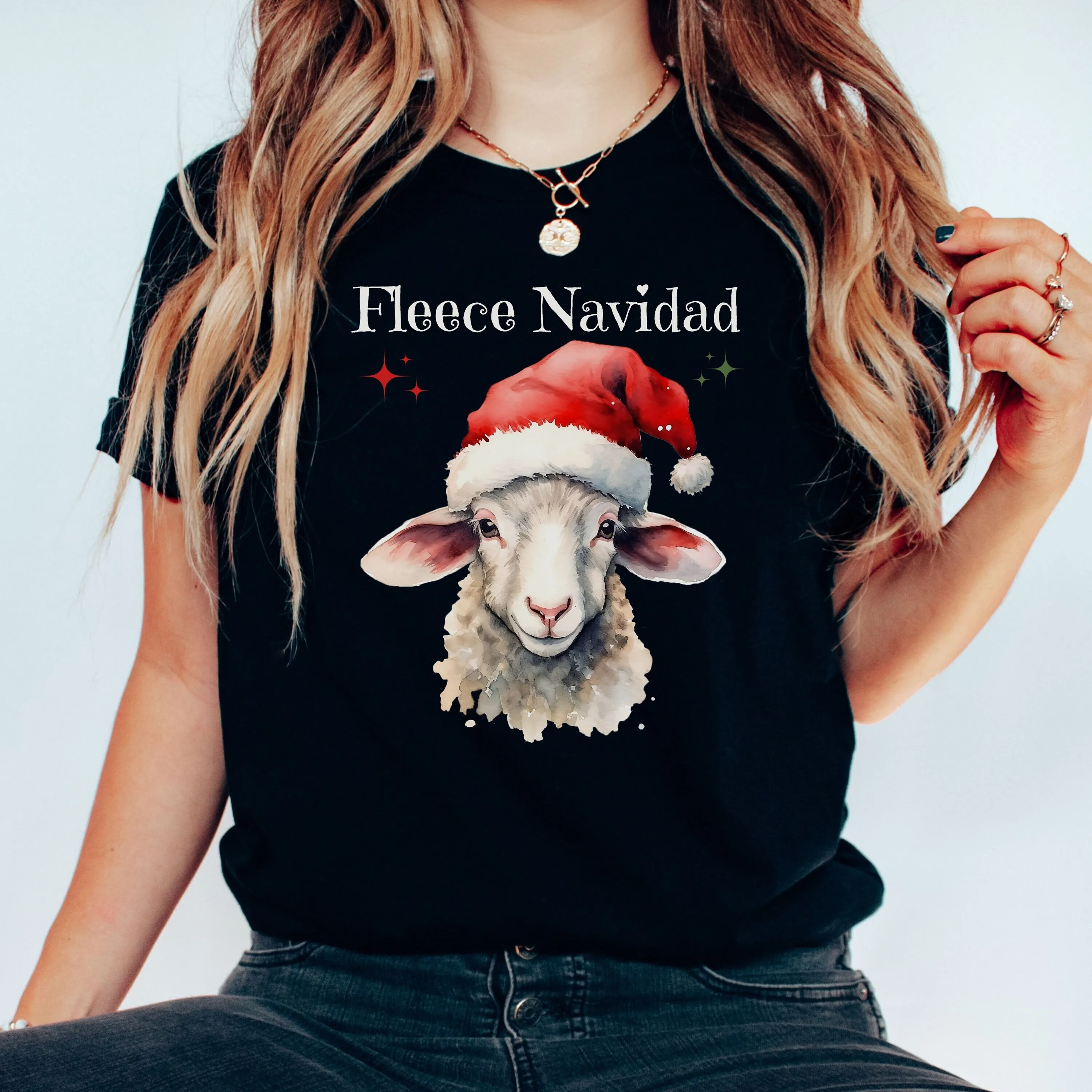 

Sheep Christmas T Shirt Holiday Ewe Santa Fleece Navidad Collector Elf