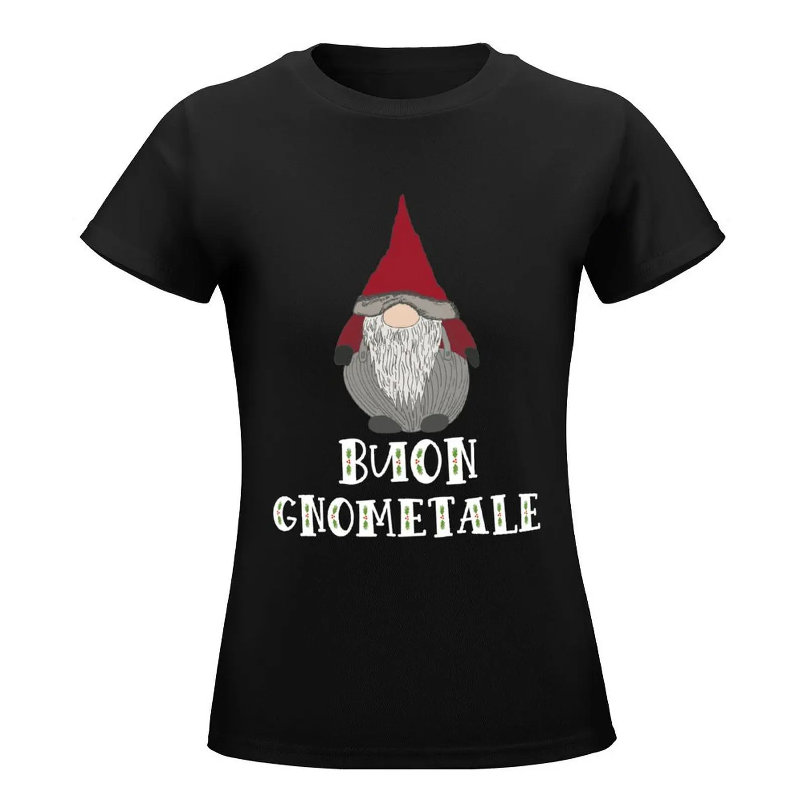 Buon Gnometale Funny Italian Christmas Gnome Buon Natale T-Shirt summer top tees Female clothing t-shirts for Women pack