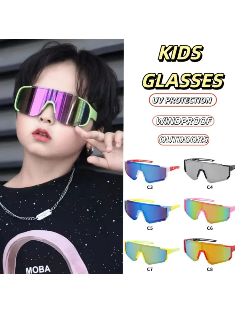 AliExpress MOYOKA 2025 New Arrival Fashion Outdoor Kids Glasses Square Frame Cycling Sunglasses Windproof UV Resistant Plastic Eyewears