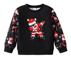 Maglione per bambini autunno e inverno modello babbo natale maglione a maniche lunghe con collo tondo confortevole tessuto morbido