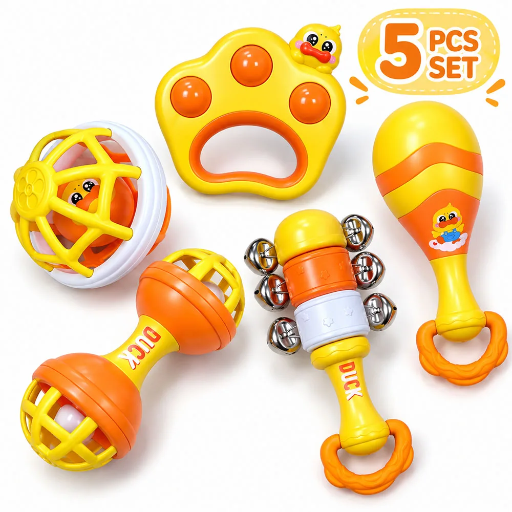 conjunto-de-5-brinquedos-musicais-para-criancas-incluindo-chocalho-em-forma-de-pato-sino-bola-que-rola-brinquedo-para-segurar-na-mao-ideal-como-presente-de-aniversario-ou-para-as-festas