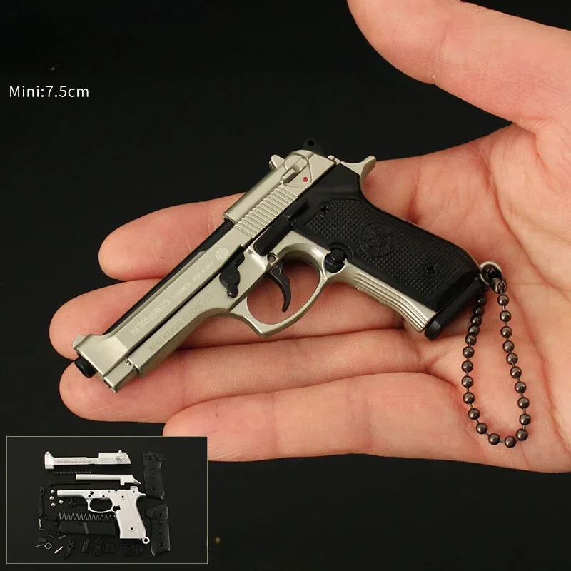 1:3 Mini  M92A1 Detachable Toy Gun Alloy 92F Pistol Model Keychain Pendant Miniature Pistola Collection Toy Boys Gifts