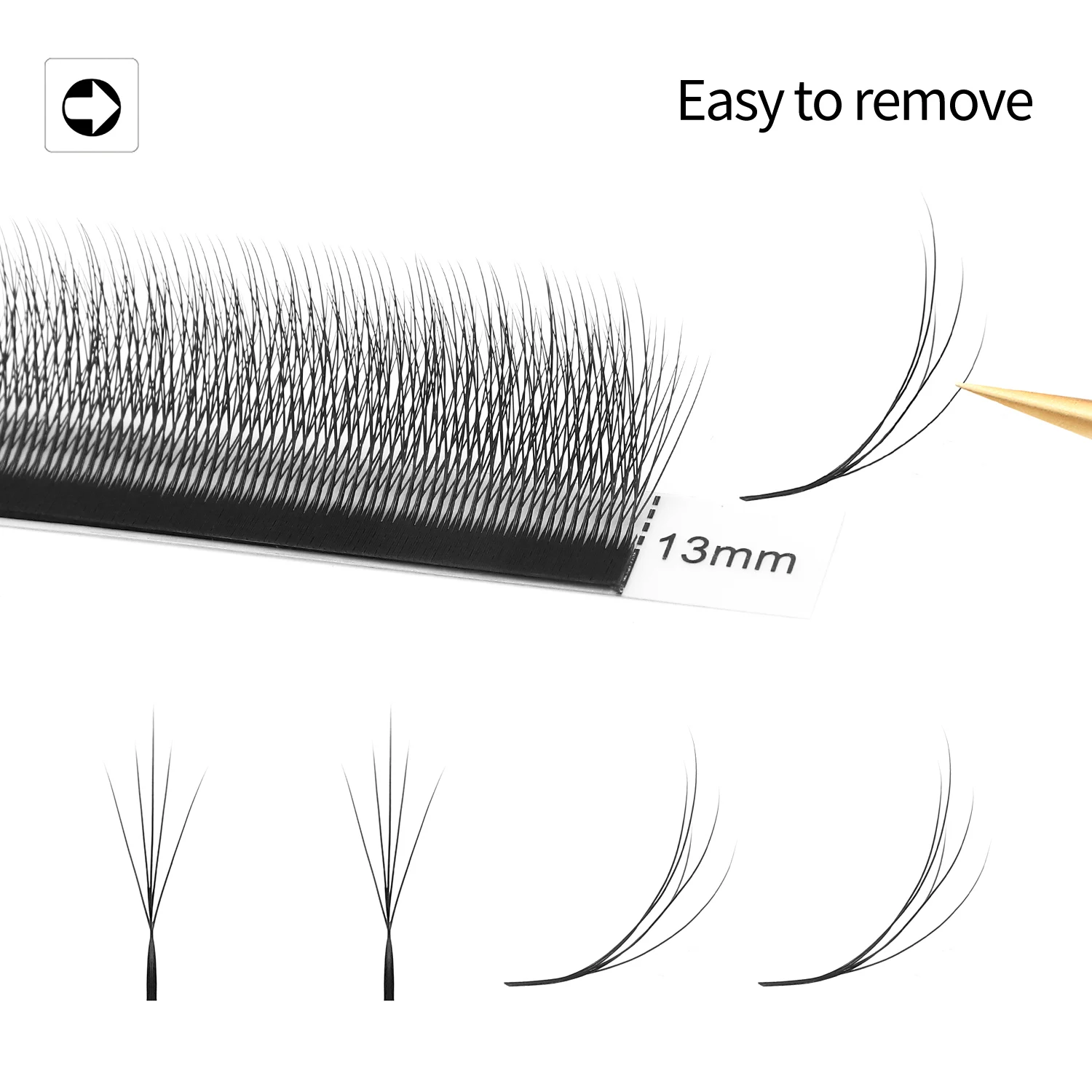 XIUSUZAKI Double Layers 5D W Shape Eyelashes Extensions C+D Curl 5DW False Eyelashes Individual Premade Volume Fans Lashes Tools