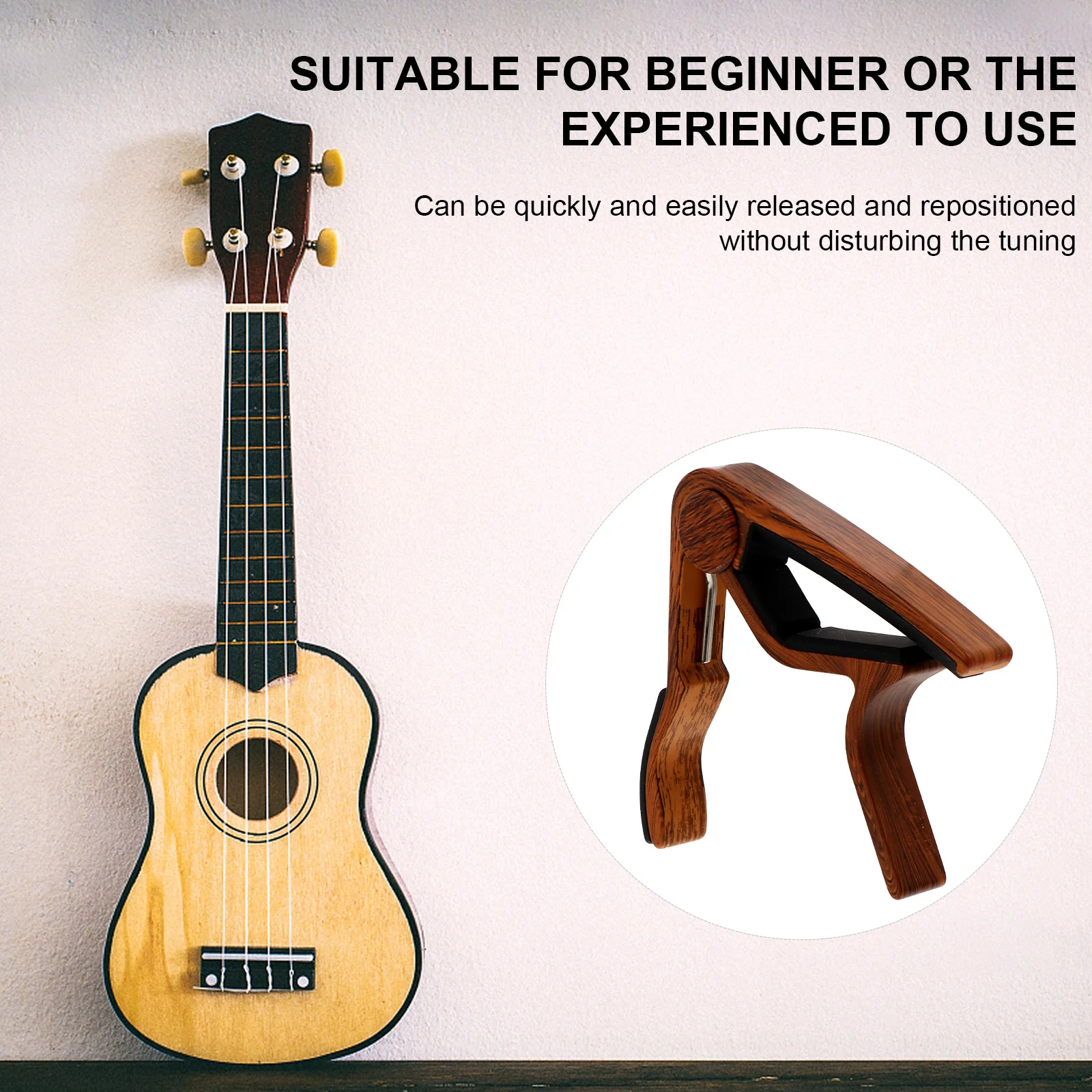 

Aluminium Alloy Guitar Capo Professional Clip-on Quick Release Guitar Ukulele Tone Adjuster Wood Grain Capo Musical Instrument