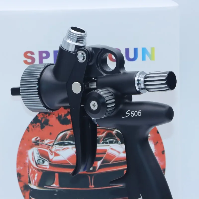 Hvlp S505 Spray Gun with Adapter and Mix Tank Car Repair Paint Spray Guns 1.3 and  Nozzle for Painting Water Based Air Spray Gun