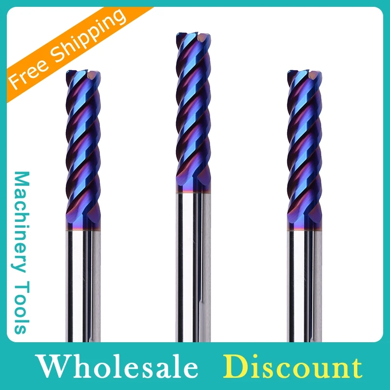 4 Flute HRC65 Corner Radius End Mill CNC Cutting Tools Tungsten Carbide End Mill Metal Aluminum Milling Cutter Square Router Bit