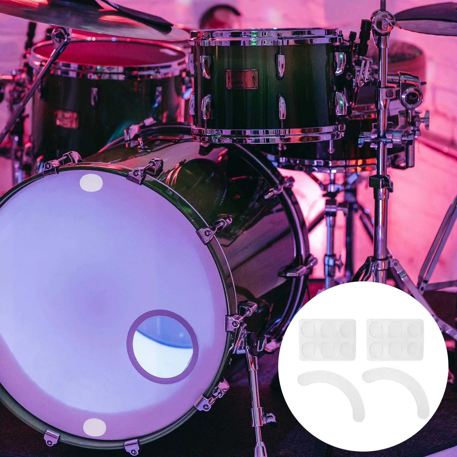 

14 Pcs Drum Mats No Odor Flexible Lasting Volume Reduction Easy Removal Adjustable Size Excellent Muting
