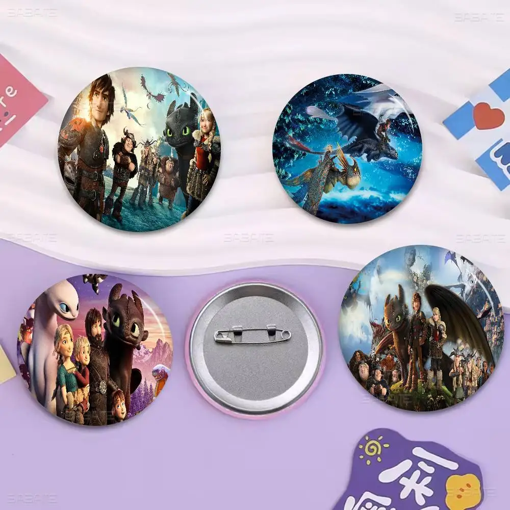 كيفية تدريب D-Dragon الخاص بك 32/44/58 مللي متر دبوس يدوي الصنع دبابيس مستديرة مضحكة لحقيبة الظهر Cothes اكسسوارات شارة قبعة الديكور #2