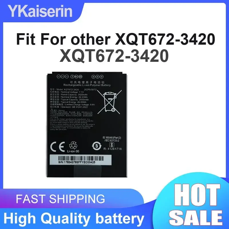 Fit For Other XQT672-3420 Barcode Scanner Battery High Quality Premium Replacement 3420mAh