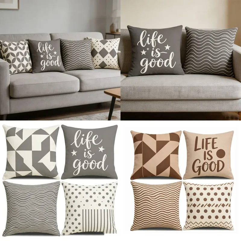 Amazon simple geometric abstract art pillow cover home living room sofa decorative cushion bed cushion wholesale