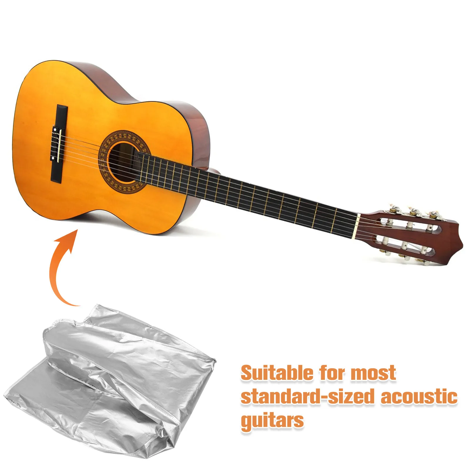 Acoustic Guitar Cover Bag 41 Inch Protective Humidity Resistant Uv Blocking Sealed Gig Bag for Classical Folk Electric Bass
