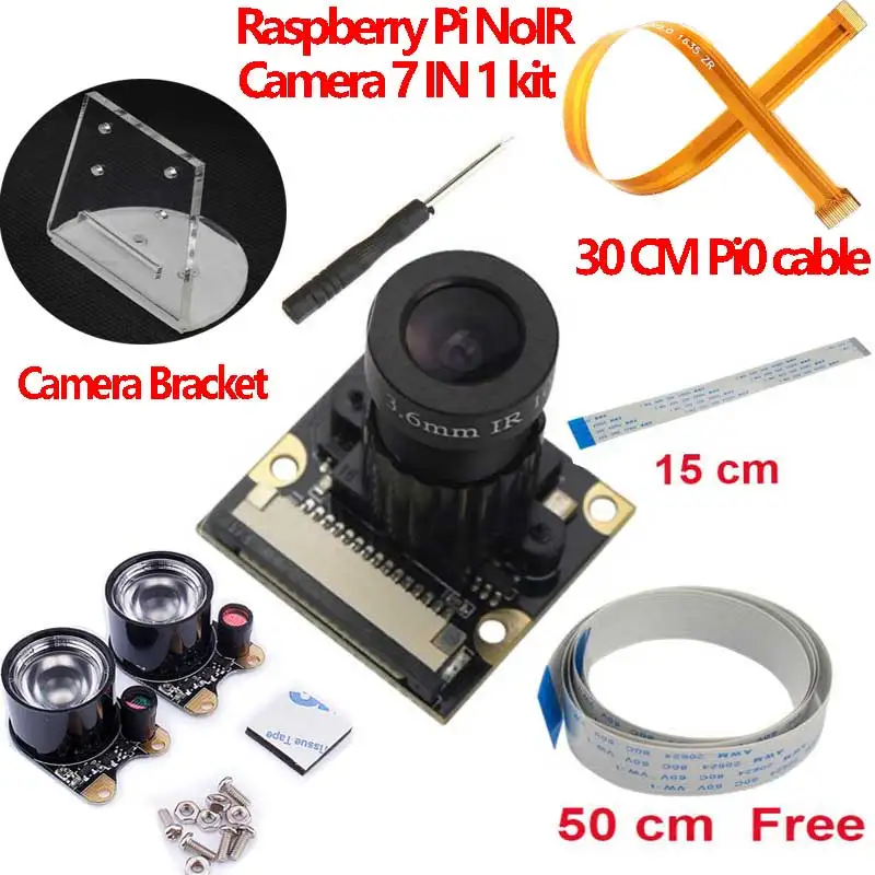 Raspberry Pi Camera Module Adjustable focus Infrared night NoIR Camera for zero w 3B 4B