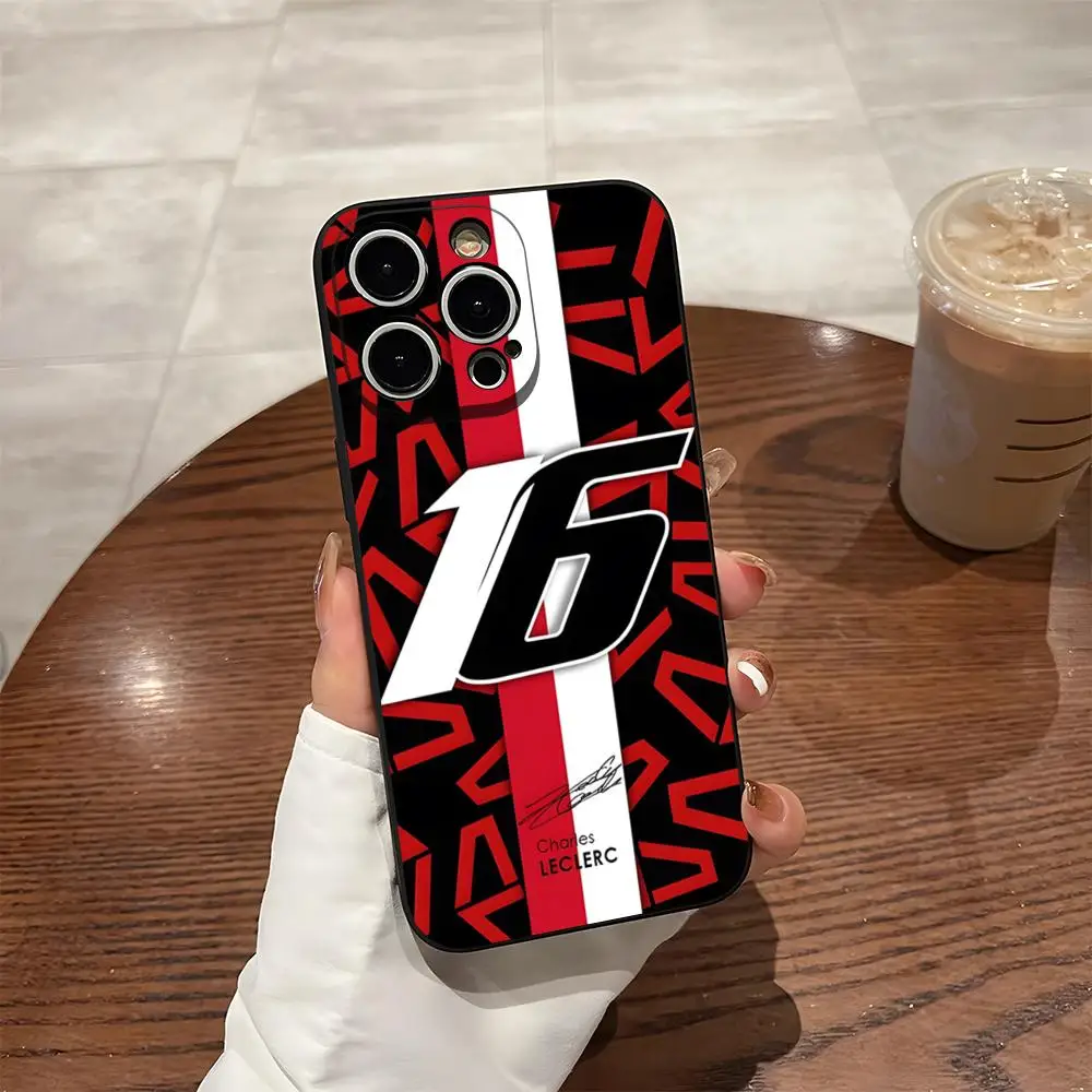حافظة هاتف Charles Leclerc 16 F1 لهاتف 15 Pro Max Iphone 14 Pro Max 12 16 13 Pro 11 Xr X Xs 8 7 Plus غطاء خلفي #4