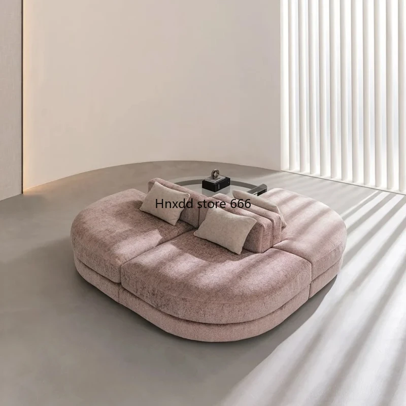 Nordic arc free combination special-shaped fabric module sofa