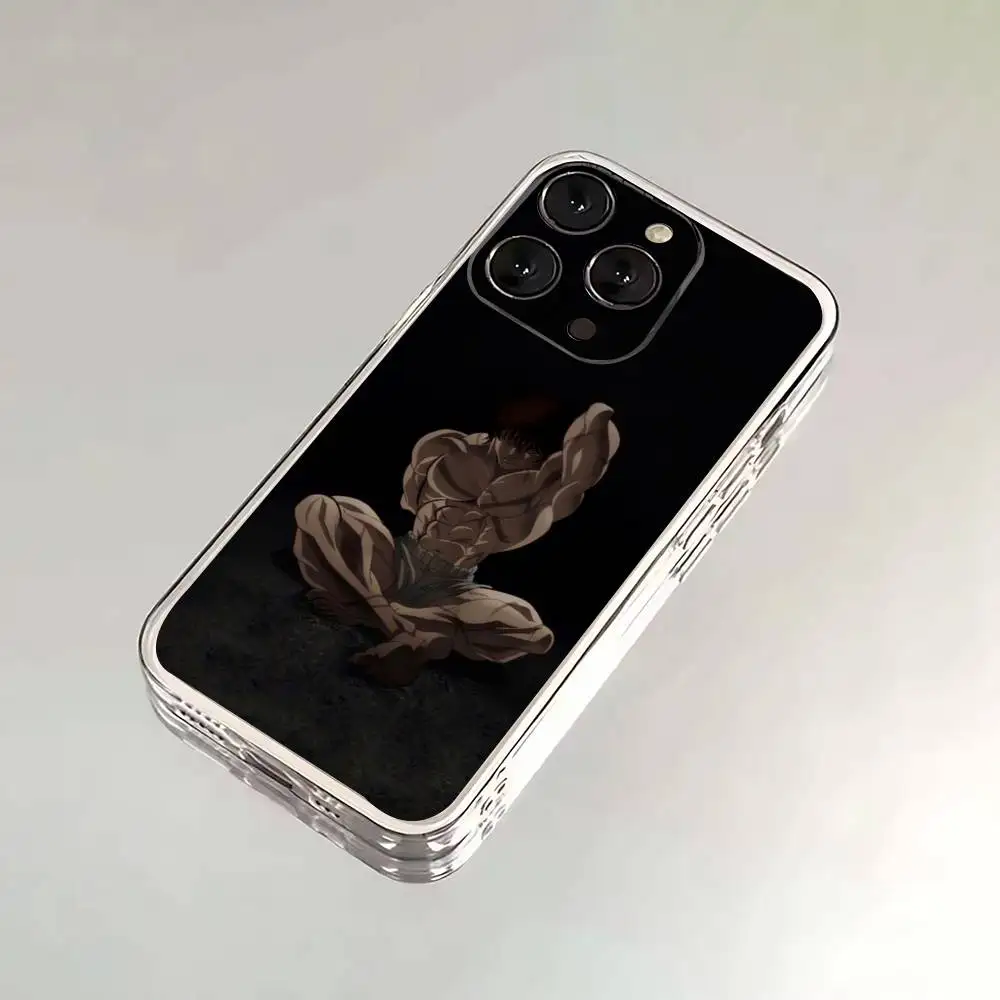 حافظة هاتف هزلية H-Hanma Baki لهواتف iPhone 16,15,14,13,12,11,17 Pro,Max,Plus,X,XS,XR,SE,غطاء ناعم شفاف صغير #4