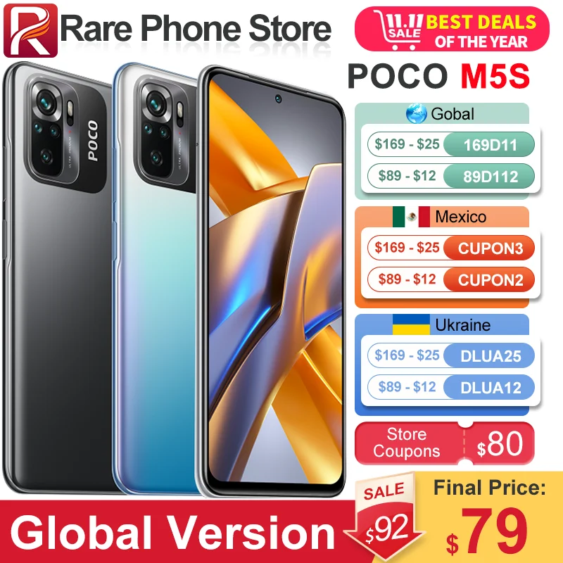 Global Version POCO M5S 128GB/256GB MediaTek Helio G95 6.43