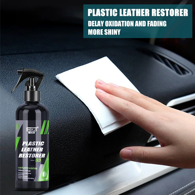 Hgkj S3 50ML Plastic renovator for car Wax Instrument Panel Auto Interior Seat Leather Liquid Car chemicals Automotive cleaning