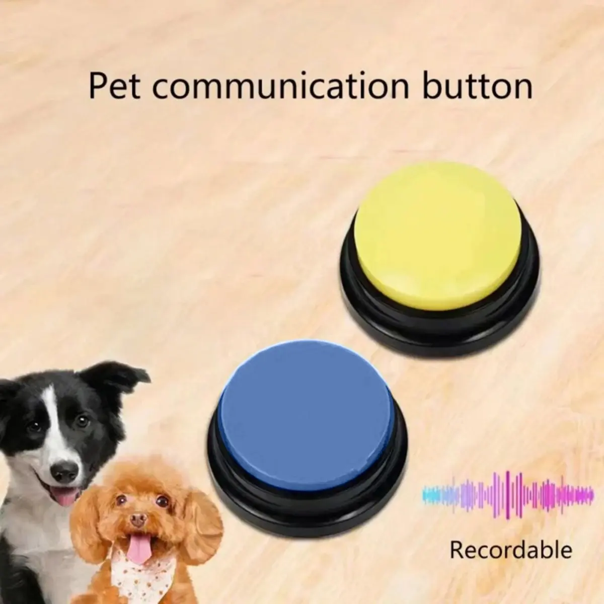 6PCS Dog Communication Buttons Voice Recording Button for Pet Training Buzzer Record Playback Funny Gift No Battery