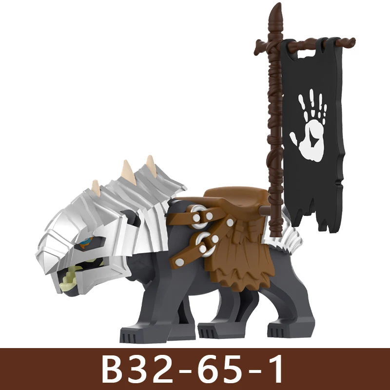 Mittelalterliche Burg Soldat Figuren Bausteine Ritter Ork Krieger Drache Wolf Tiere Kampf Flaggen Zubehör Ziegel Spielzeug Jungen