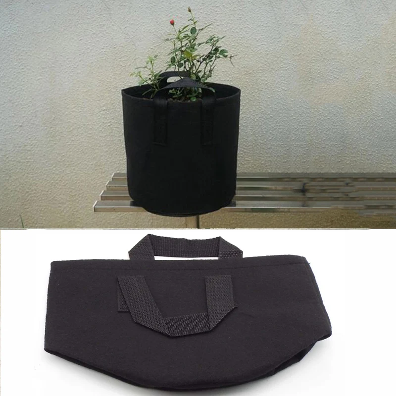 10 Gallon Black Felt Pots Garden Plant Grow Bag Pouch Root Container Garden Pots Planters Supplies