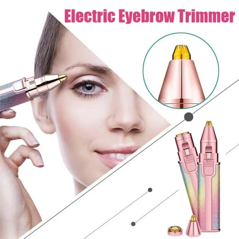 

New Electric Eyebrow Trimmer for Women 2 In1 Rechargeable Facial Hair Removal & Eyebrow Shaver Painless Face Razor Body Epilator