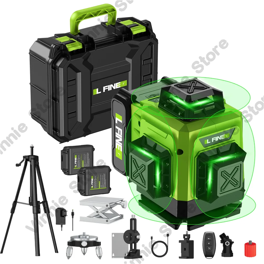 4D 16 Lines 360°Self-leveling Laser Levels with Tripod and Suitcase Horizontal And Vertical Professional Laser Level Tool
