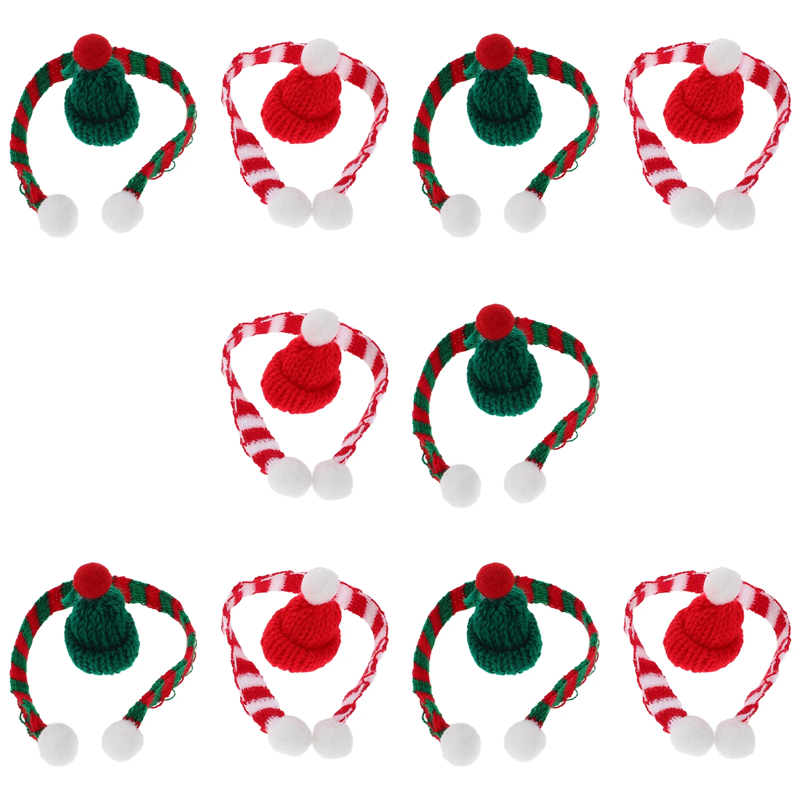 

20 Pcs Mini Santa Hats Scarves House Christmas Decoration Tiny Craft Accessories Holiday Ornaments Xmas Gifts