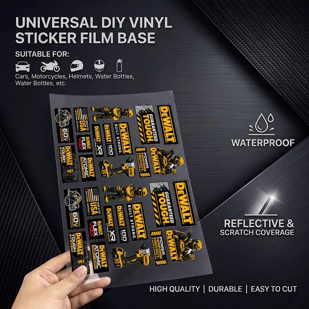 D-dEwAlT-T All Purpose Reflective Waterproof Scratch Blocker Decal Car Bike Helmet Cup Refrigerator Decorative Stickers