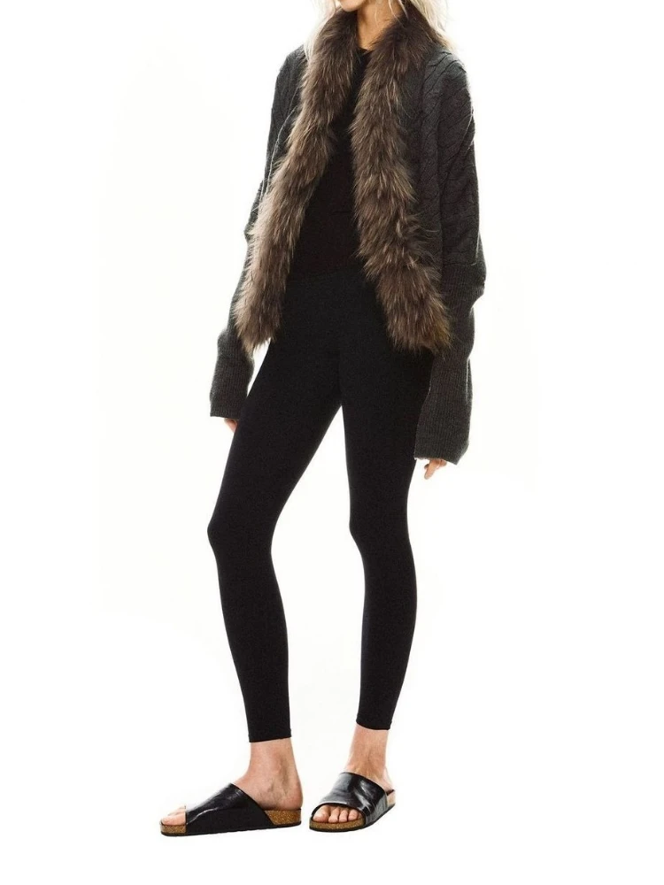 Y2k Aesthetic Gray Twist Cardigan Jackets Fur Patchwork Streetwear Vintage Grunge Tops Winter Batwing Sleev ​harajuku Sweater