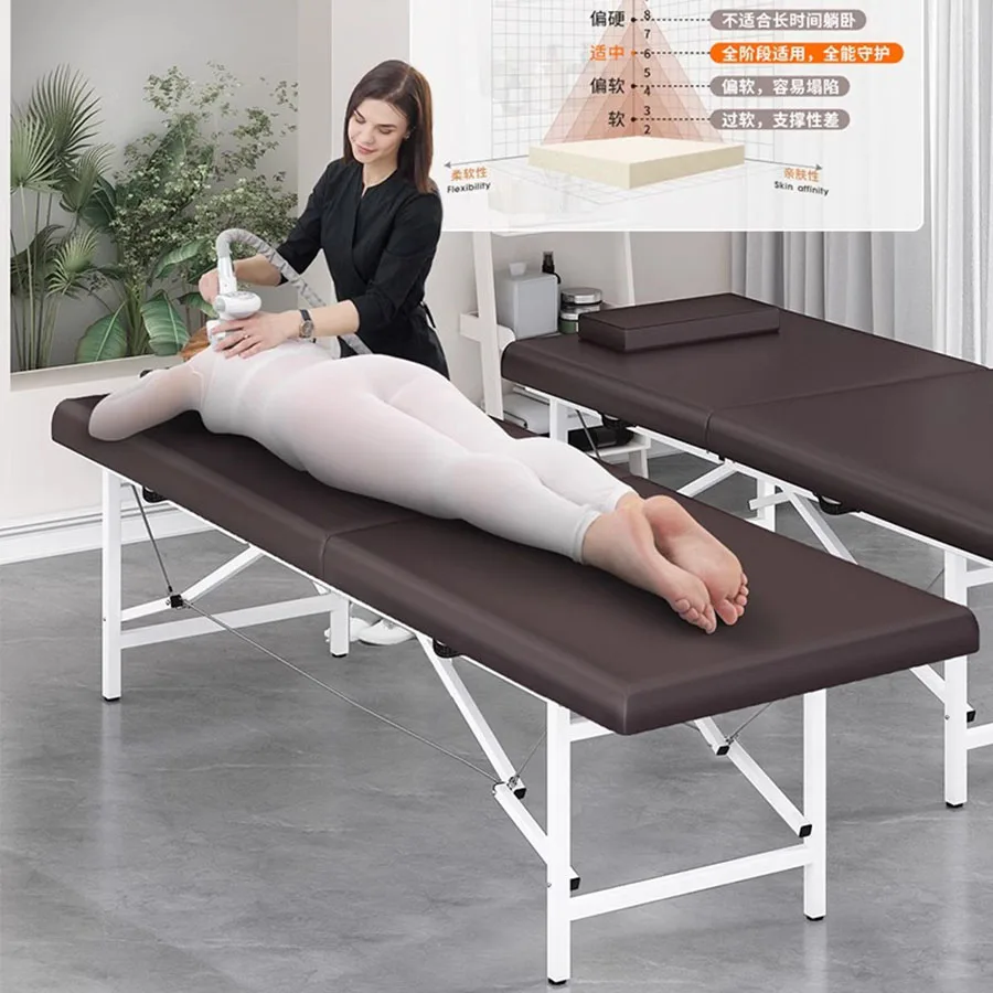 Portable Massage Table Wipeable Folding Metal Professional Massage Table Matrass Adjustable Protection Pillow Lit Pliant Spa Bed